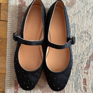 J. Crew Black Mary Jane Flats